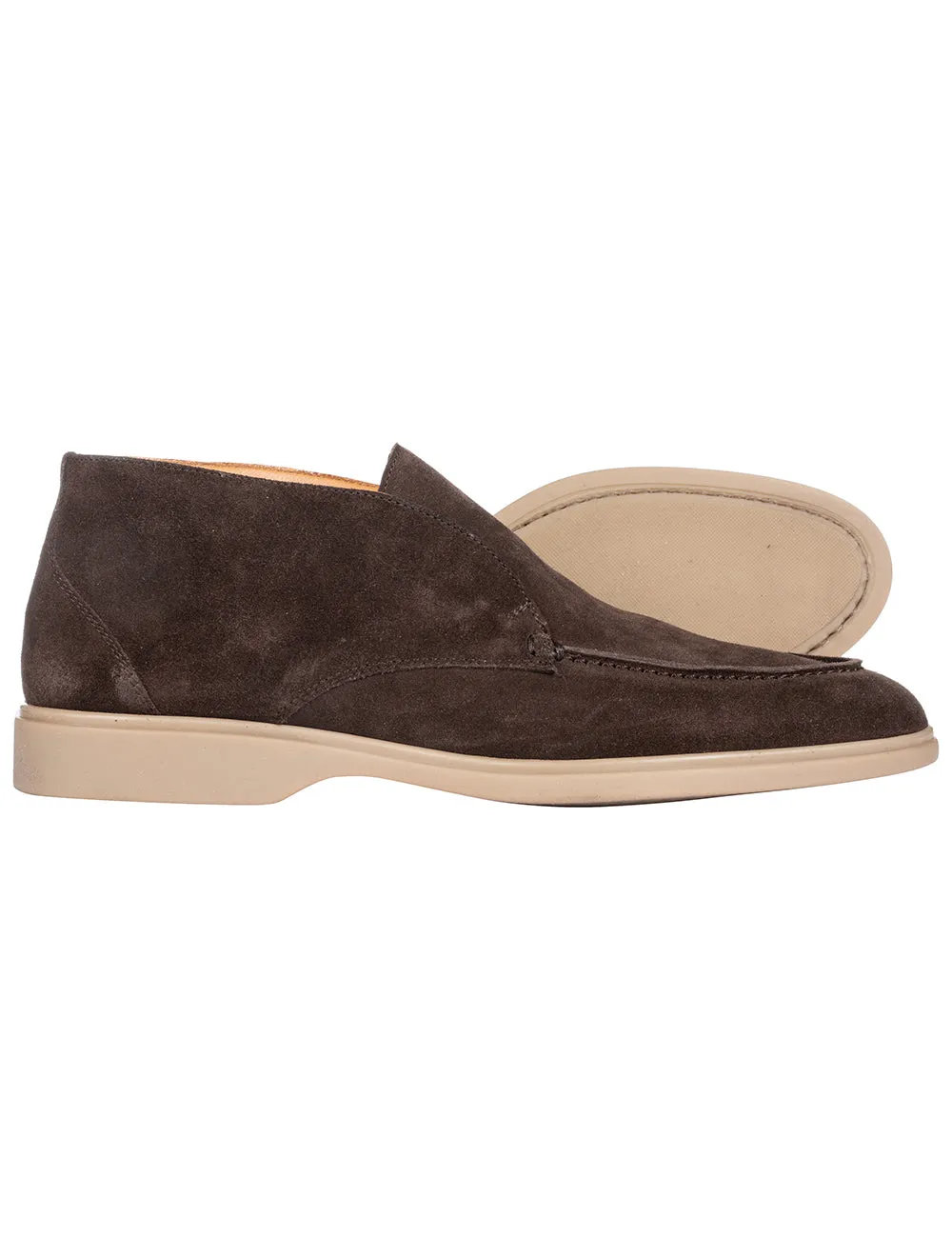 Suede Knöchelstiefel Dunkelbraun