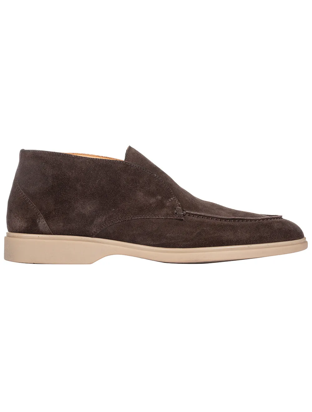 Suede Knöchelstiefel Dunkelbraun