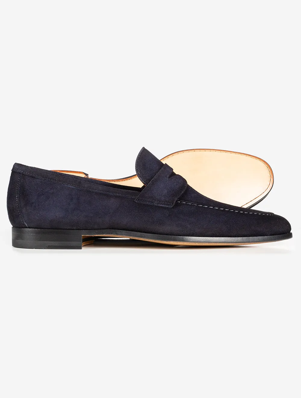 Suede Schlupf-Loafer Marineblau