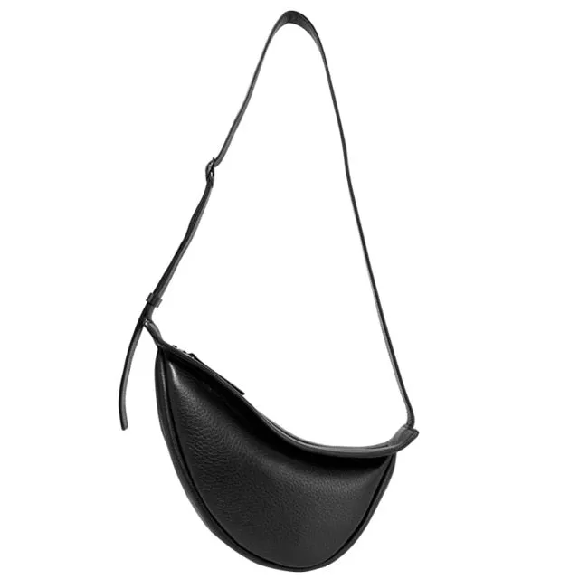 [Super Seabob] 2020 Frühling Damen Neu Weinrot Schwarz Farbe Breiter Einzelner Träger Reißverschluss Halbmond PU Leder Brusttasche Alles passt LI812 Mode Nova Taschen