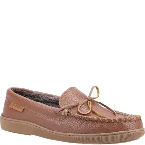 Braune Ace Leder Hausschuhe
