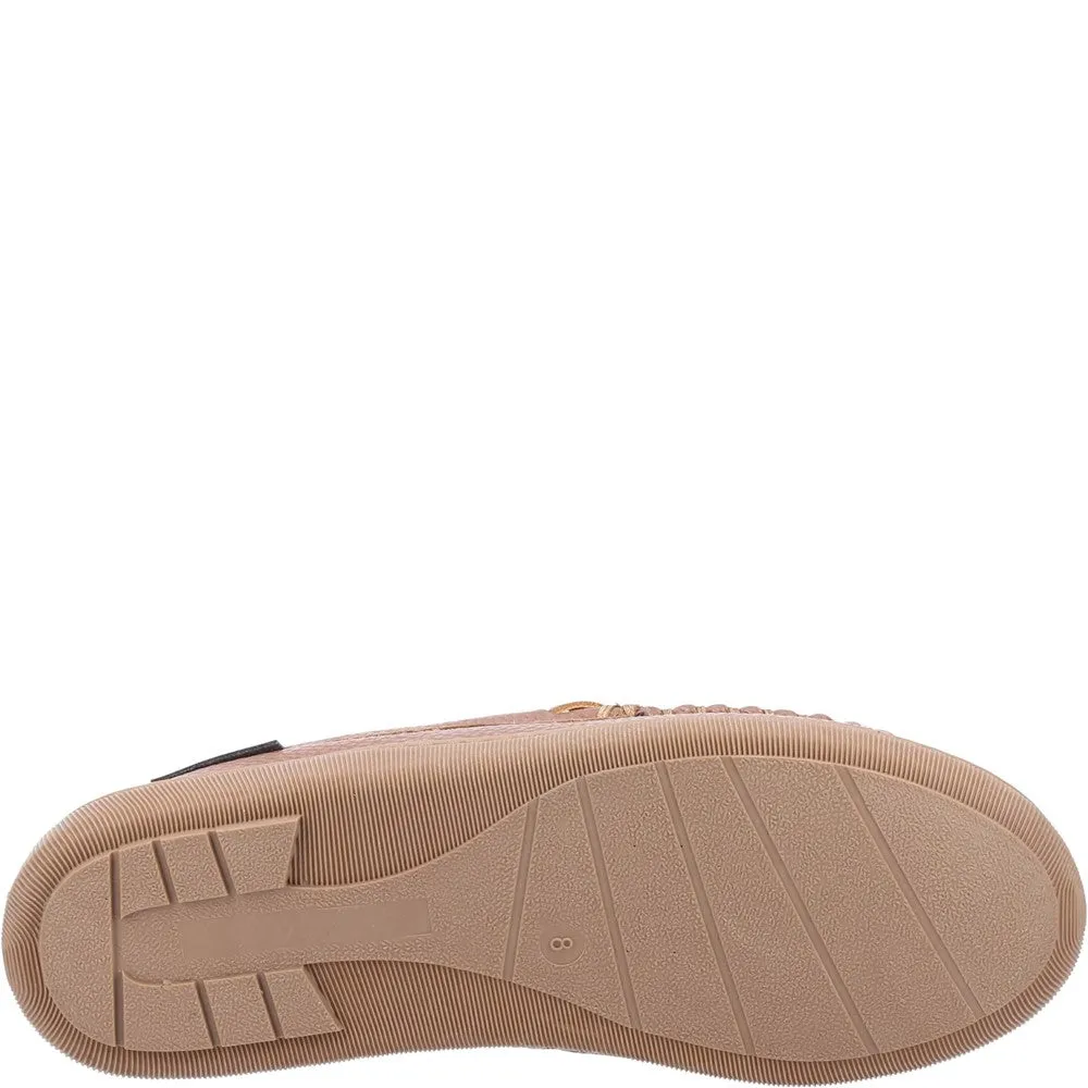 Braune Ace Leder Hausschuhe