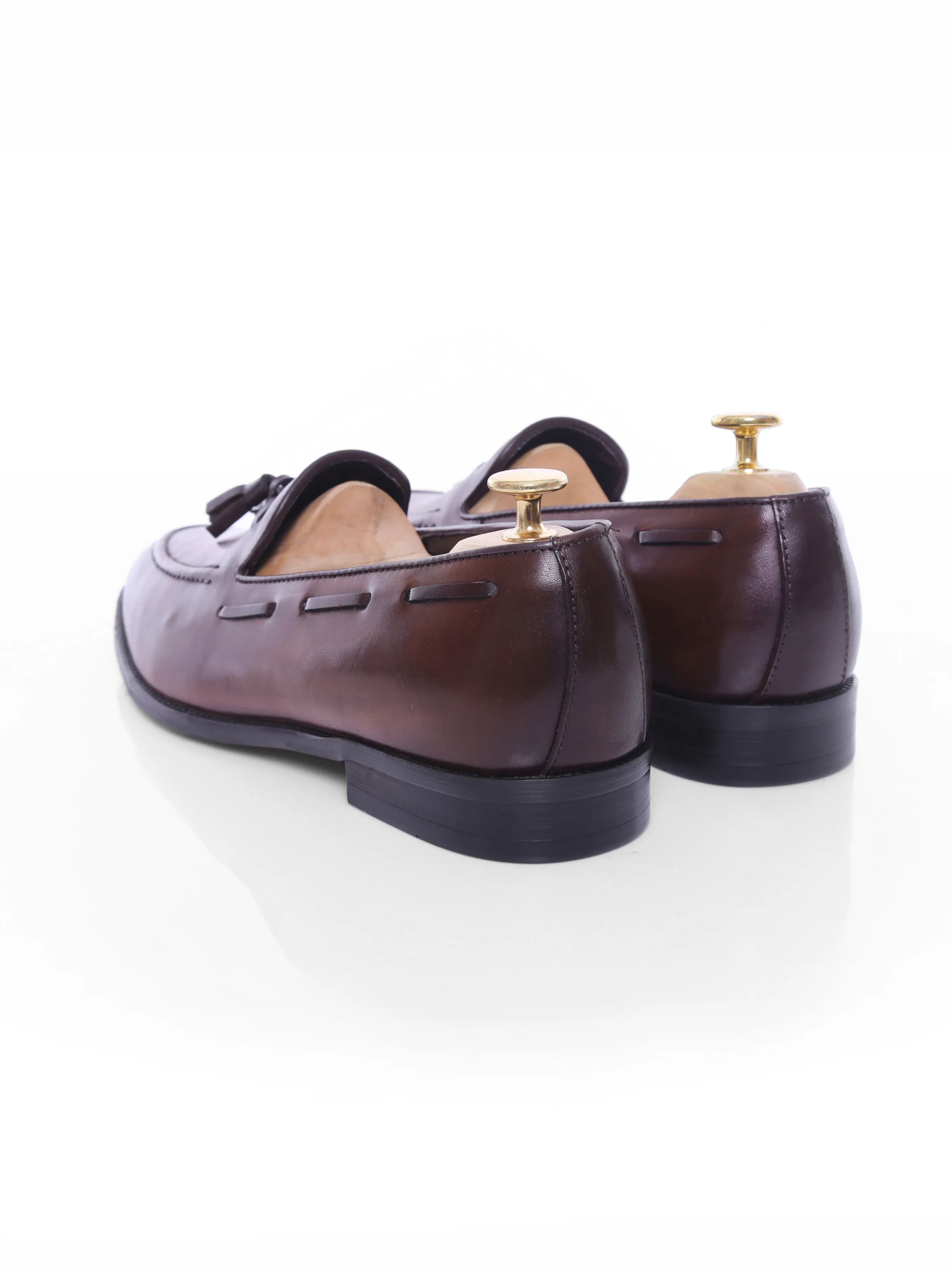 Quasten-Loafer - Dunkelbraun (Handbemalte Patina)