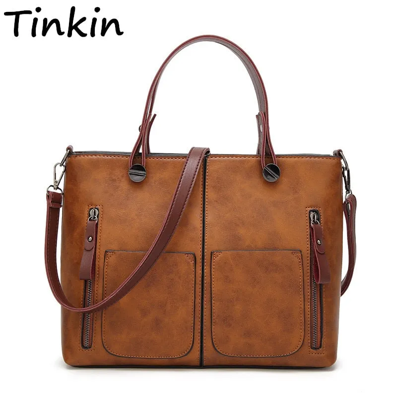 Tinkin Vintage Schultertasche Damen Casual Tragetaschen für den täglichen Einkauf Fashion Nova Taschen