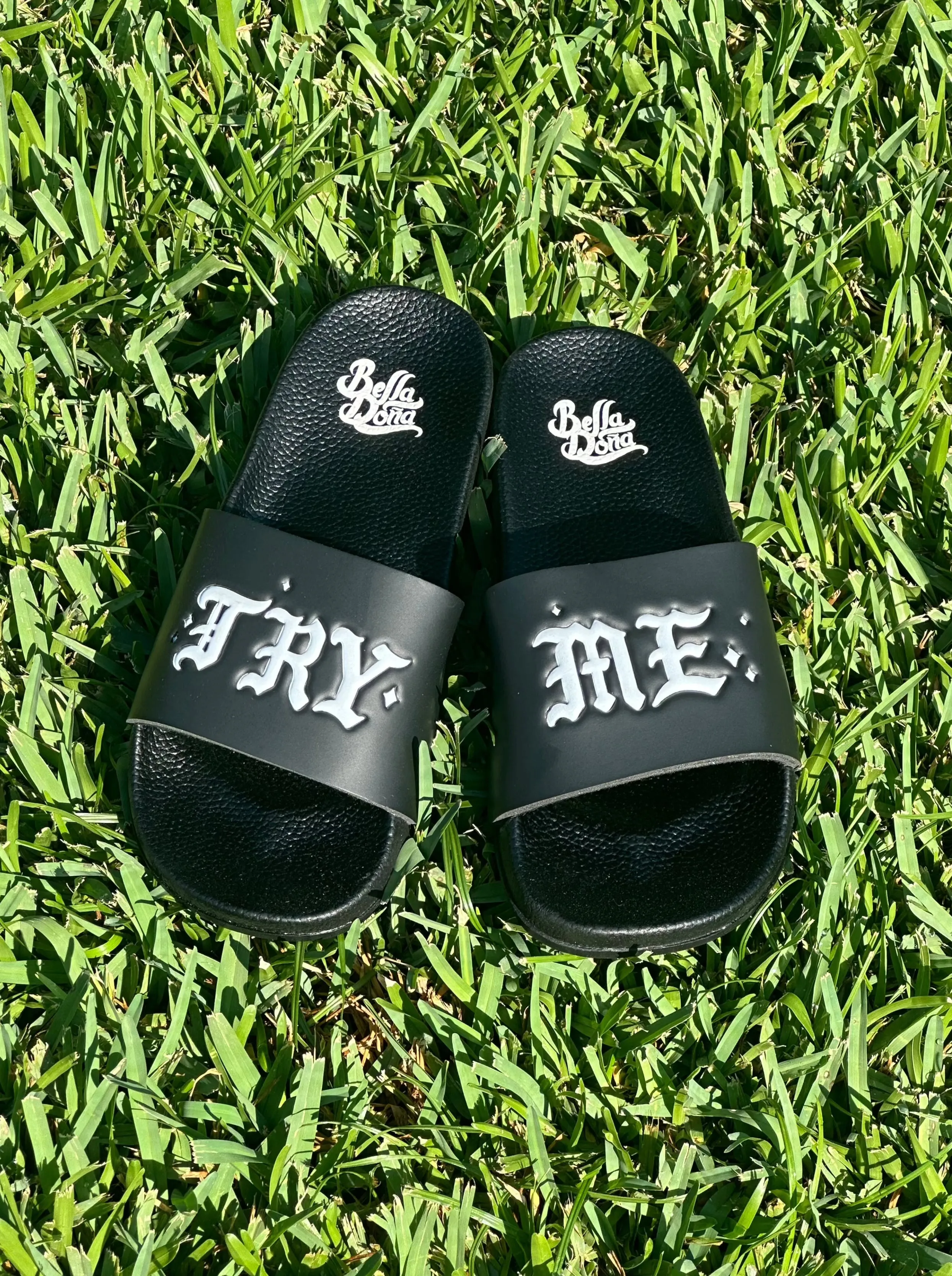 Teste mich Slides - Schwarz