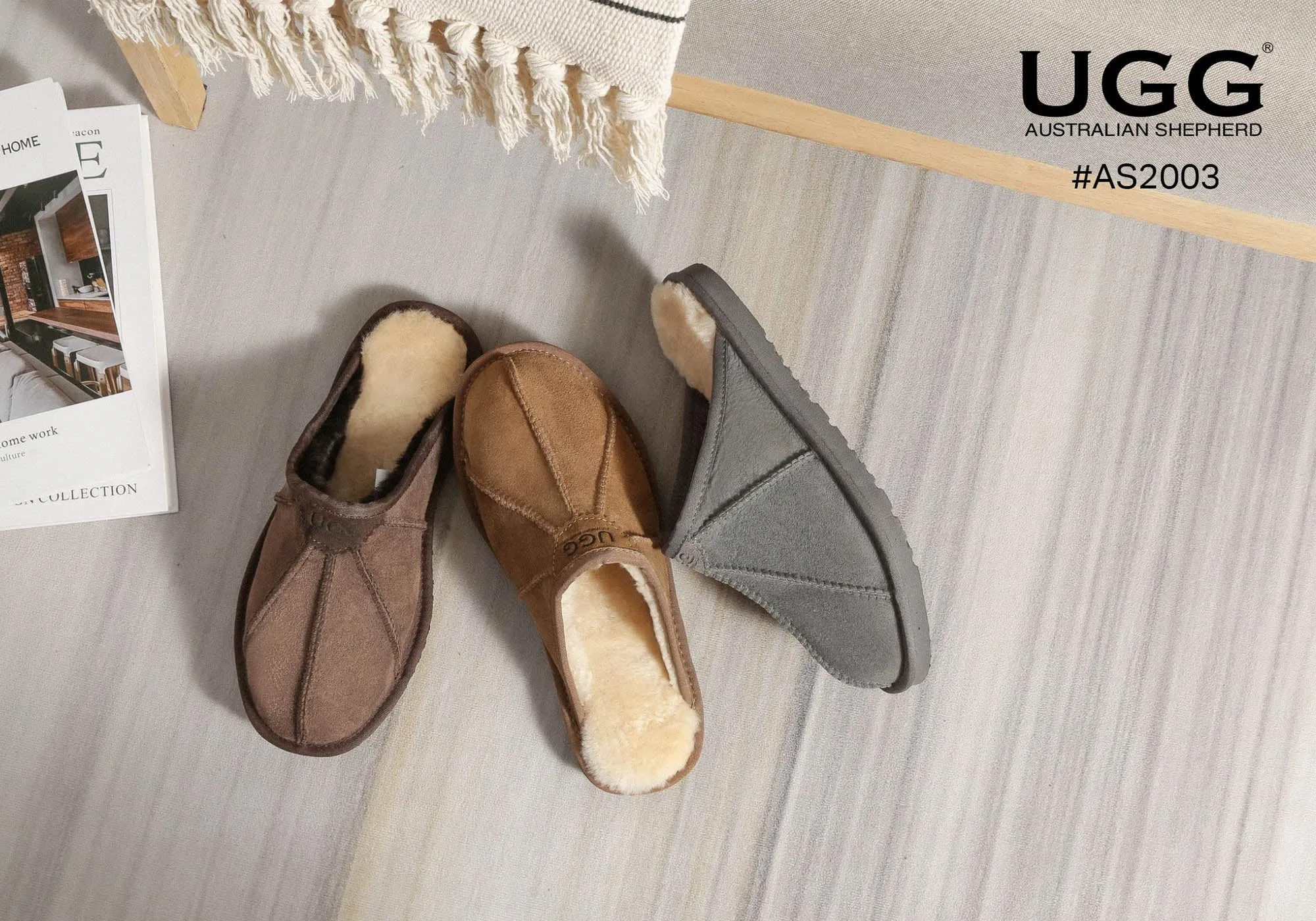 UGG Australian Shepherd Bequeme Unisex Rafael Pantoffeln mit offener Ferse UGG Schuhe