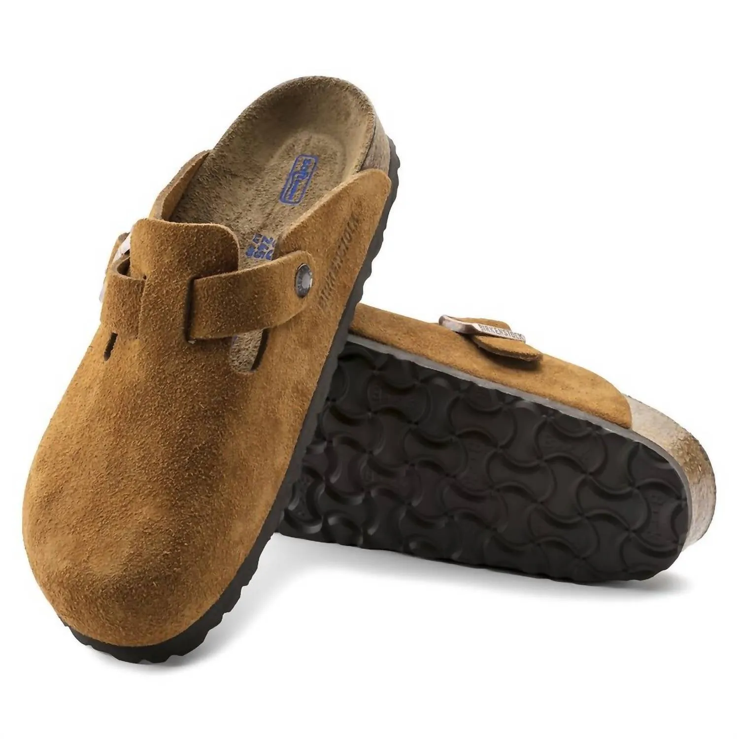 Unisex Boston Soft Footbed Wildleder-Leder Clog - Mittel/eng in Nerz