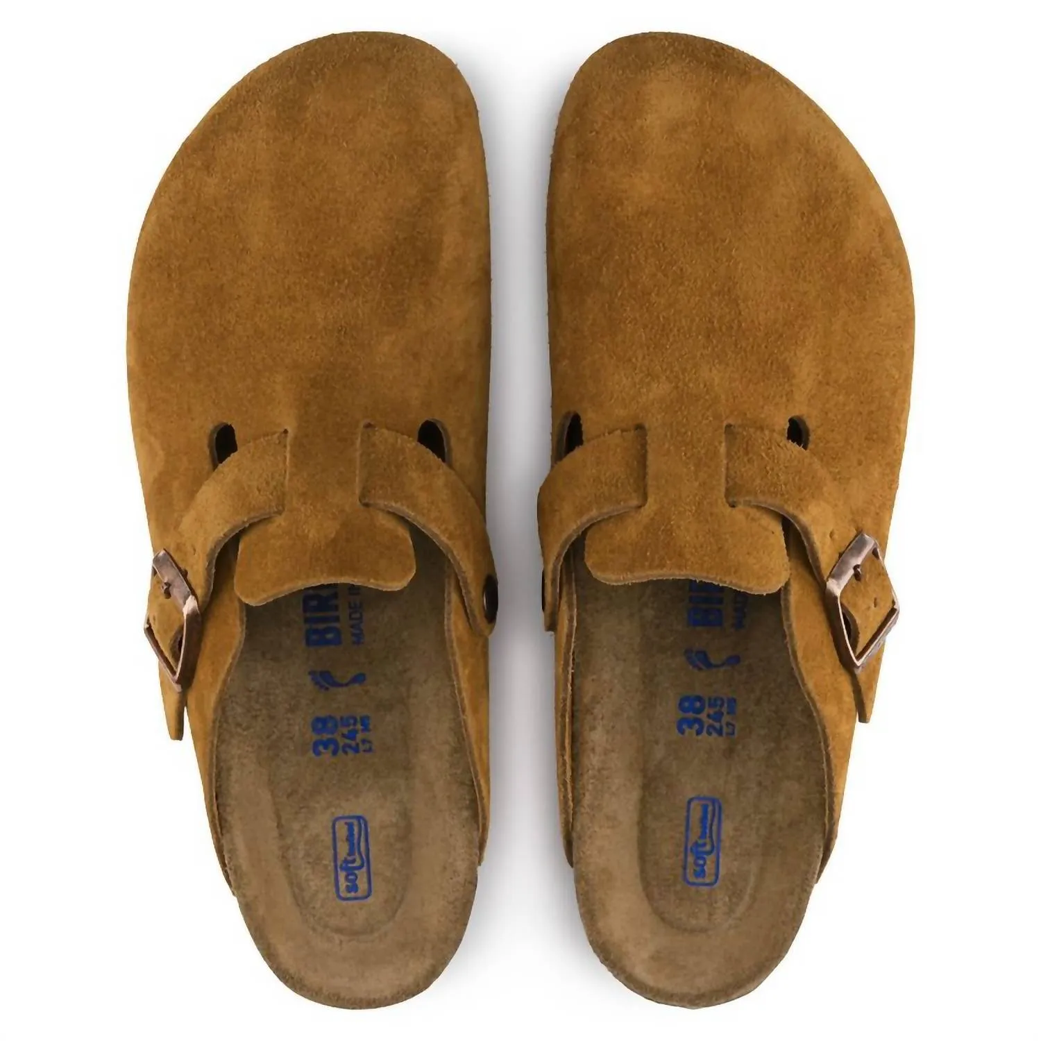 Unisex Boston Soft Footbed Wildleder-Leder Clog - Mittel/eng in Nerz