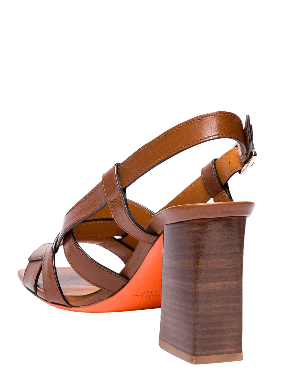 Venere Leder-Slingback-Sandalette in Hellbraun