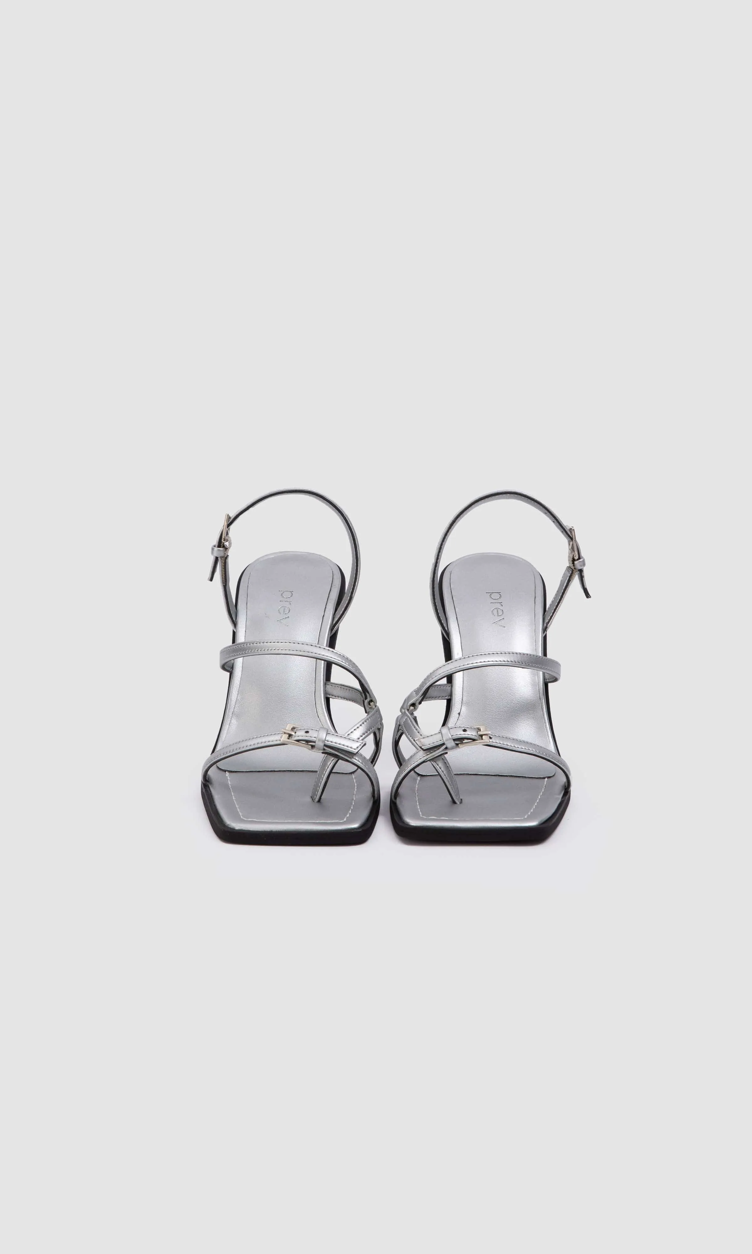 Vicki Vegan Apfel-Leder High-Heel Sandalen | Silber