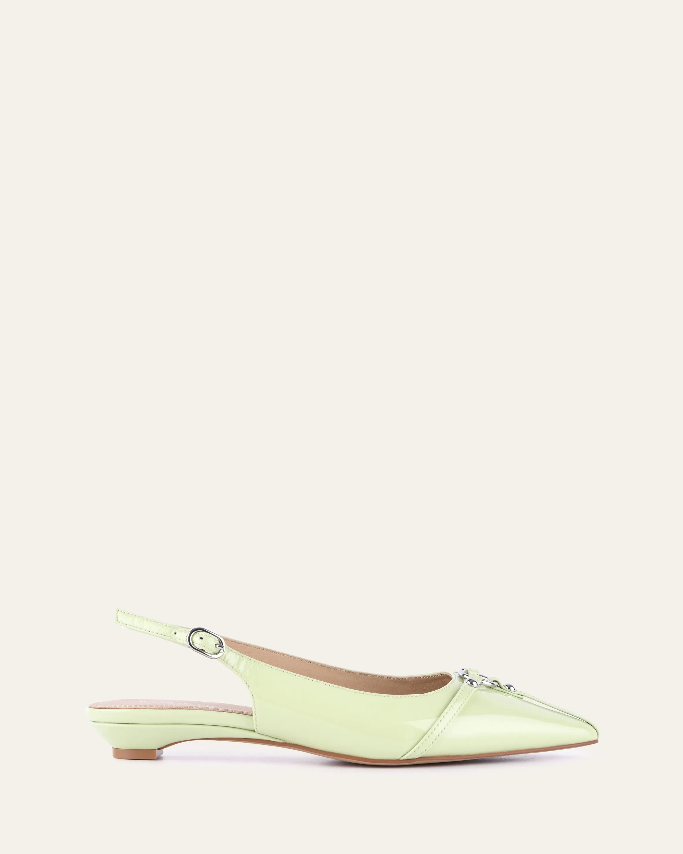 VICTORIA FLACHE SCHUHE HONIGMELONENGRÜN HOCHGLANZ