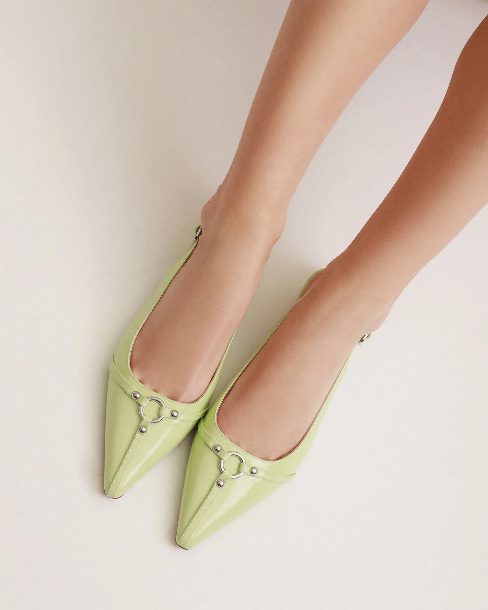 VICTORIA FLACHE SCHUHE HONIGMELONENGRÜN HOCHGLANZ