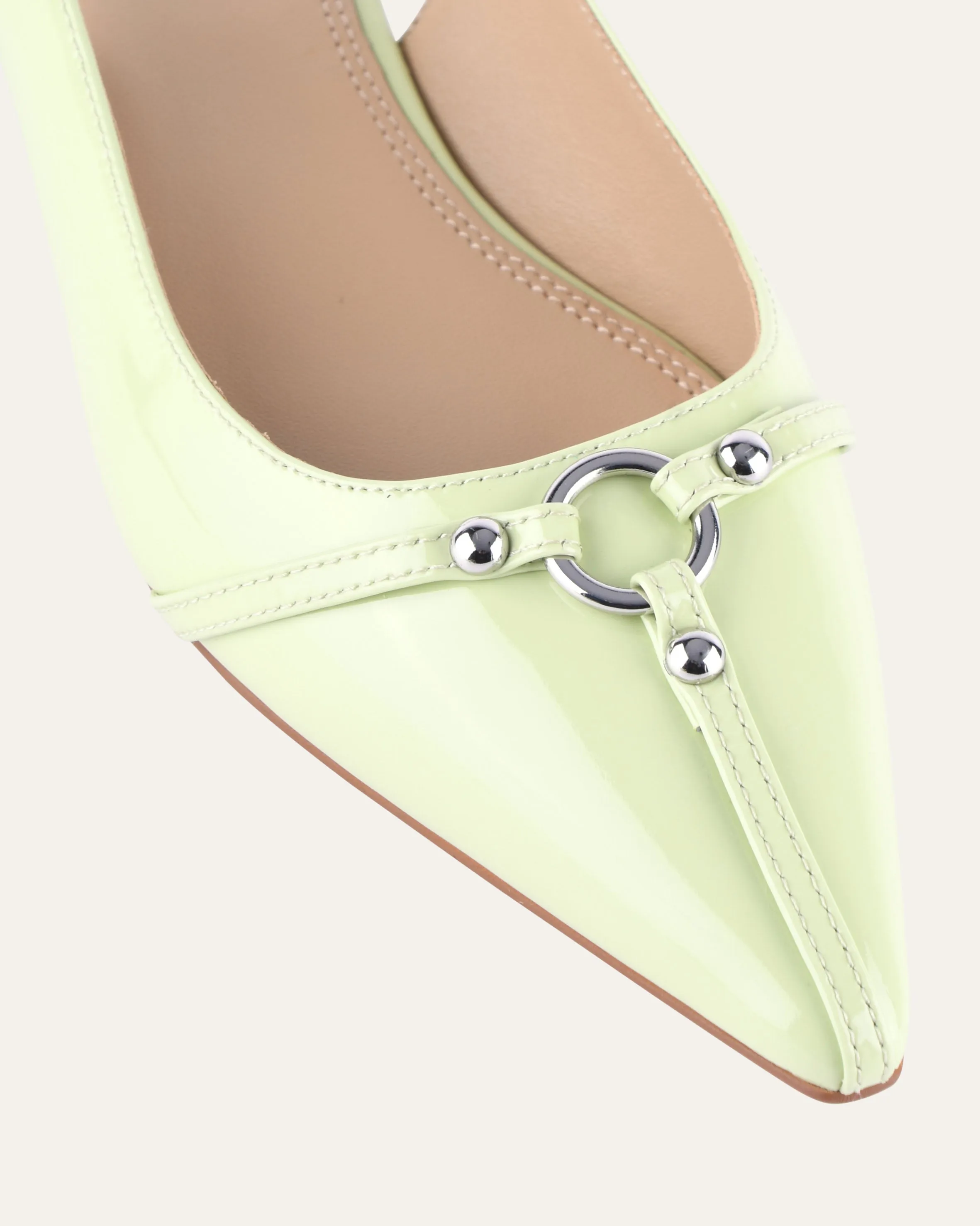 VICTORIA FLACHE SCHUHE HONIGMELONENGRÜN HOCHGLANZ