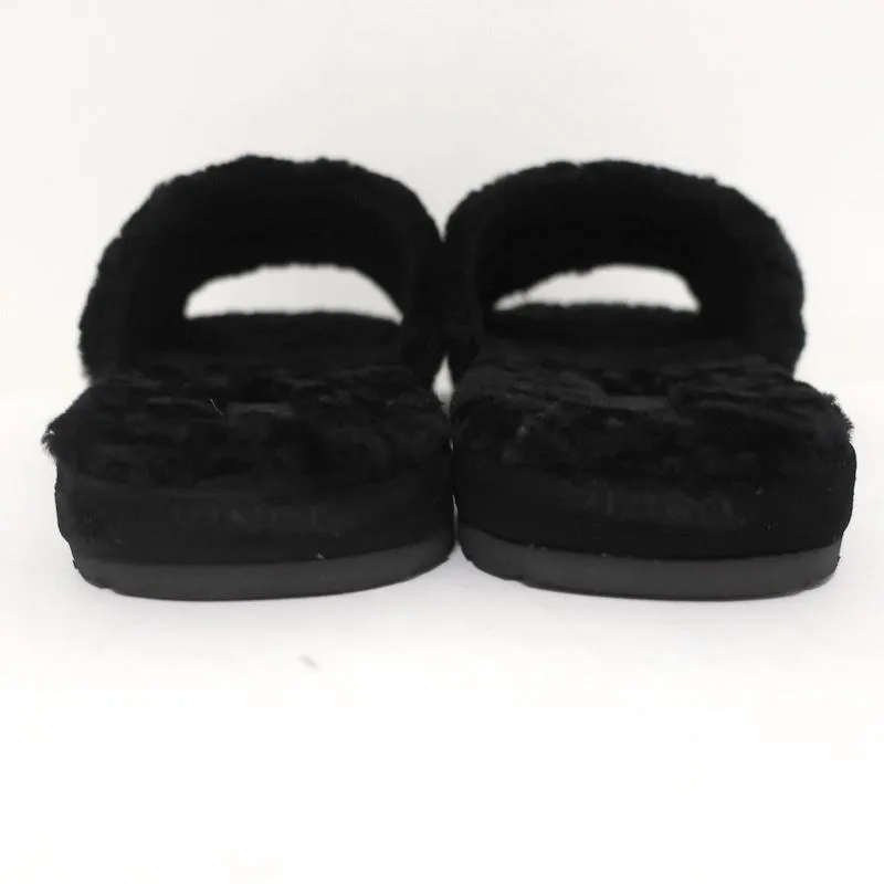 Vince Kalina Shearling Pantoffel Sandalen Schwarz Größe 9.5 NEU