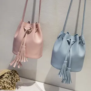 Vintage Quasten Umhängetasche Eimerform Luxus Damenhandtasche Damen Schulterhandtasche Kordelzug Umhängetasche Messenger Tasche Mode Nova Taschen