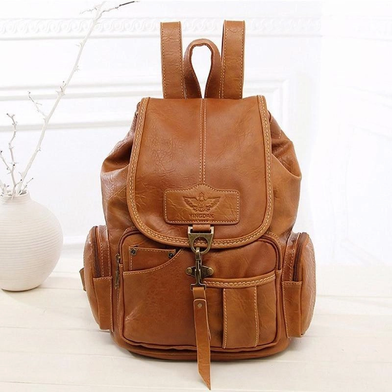 Vintage Drawstring Backpack Large  School Bag