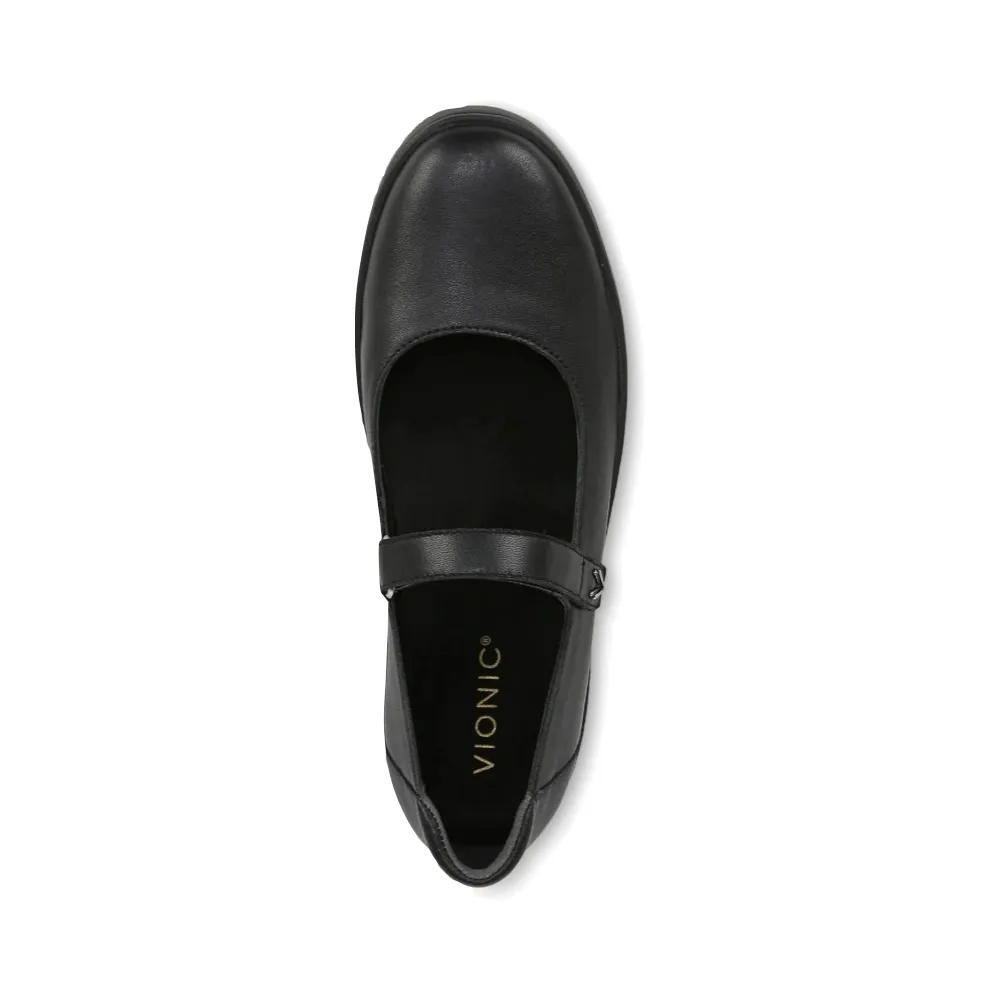 Vionic Damen Uptown Glattleder Mary Jane Schuh in Schwarz