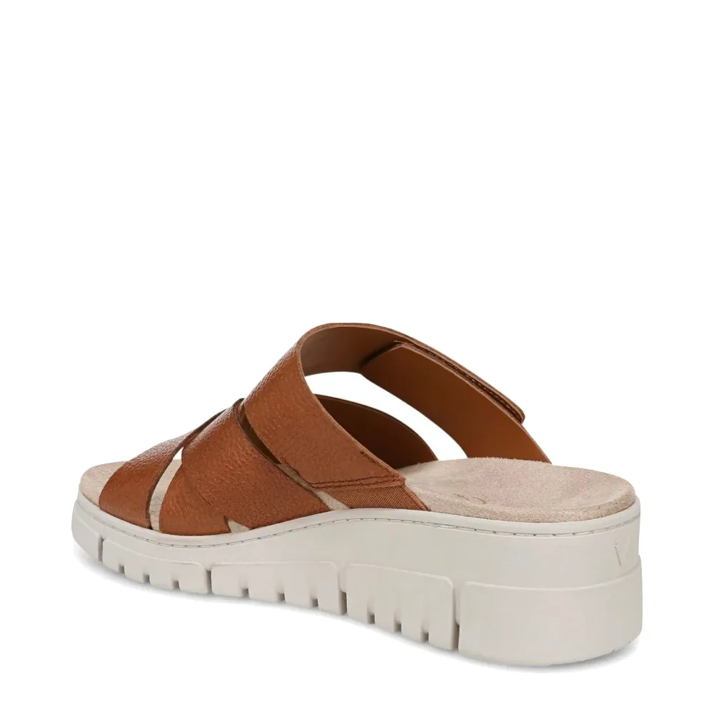 Vionic Damen Uptown Sunset Keilabsatz-Sandale aus Leder in Hellbraun