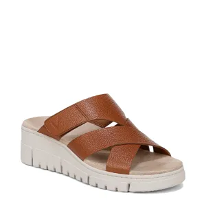 Vionic Damen Uptown Sunset Keilabsatz-Sandale aus Leder in Hellbraun