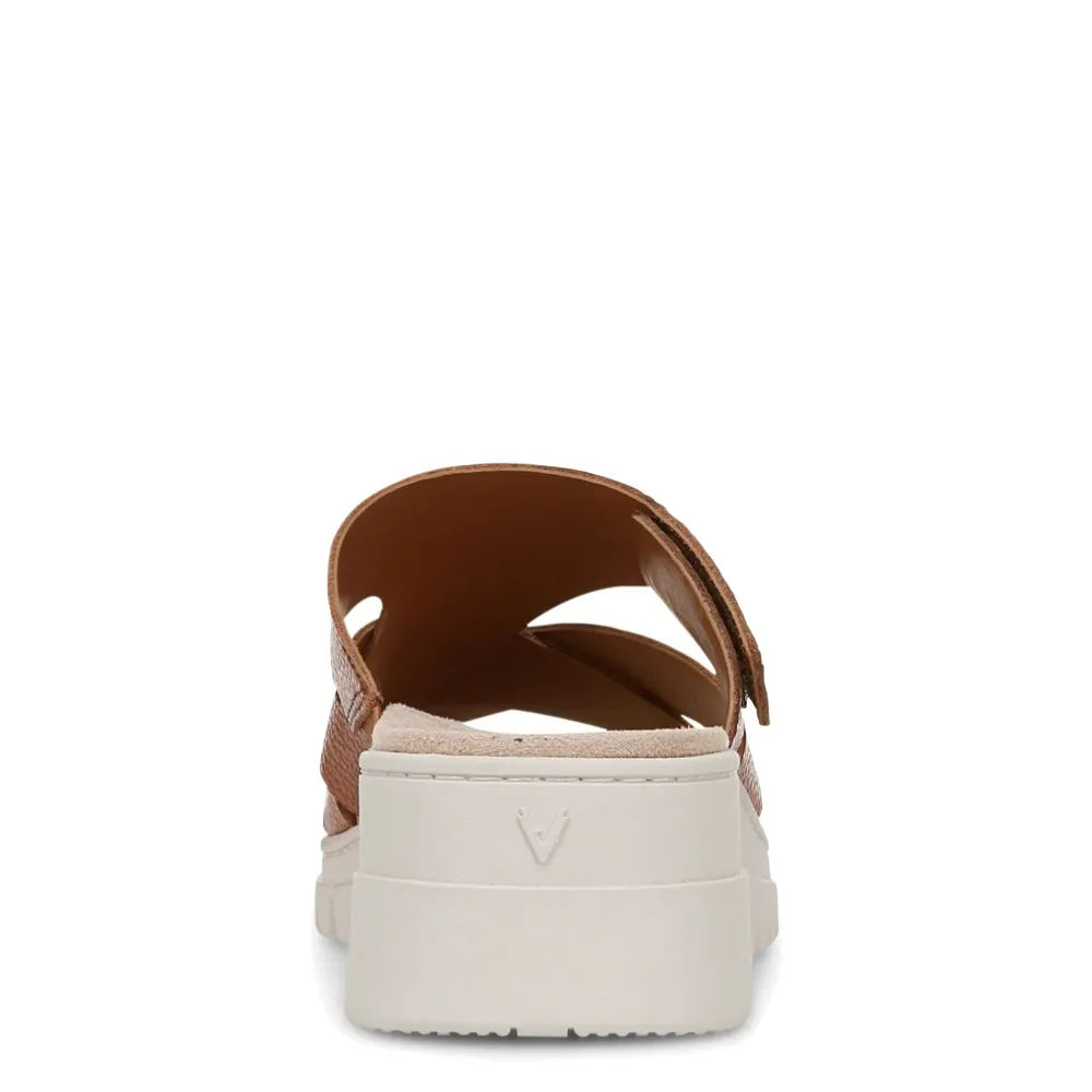 Vionic Damen Uptown Sunset Keilabsatz-Sandale aus Leder in Hellbraun