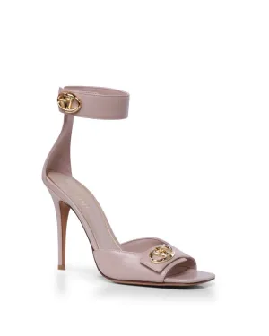 VLogo Locker Kalbsleder Sandale 105mm in Beige Rose