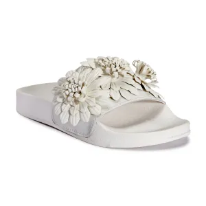 Weiße Blumen Flache Slider