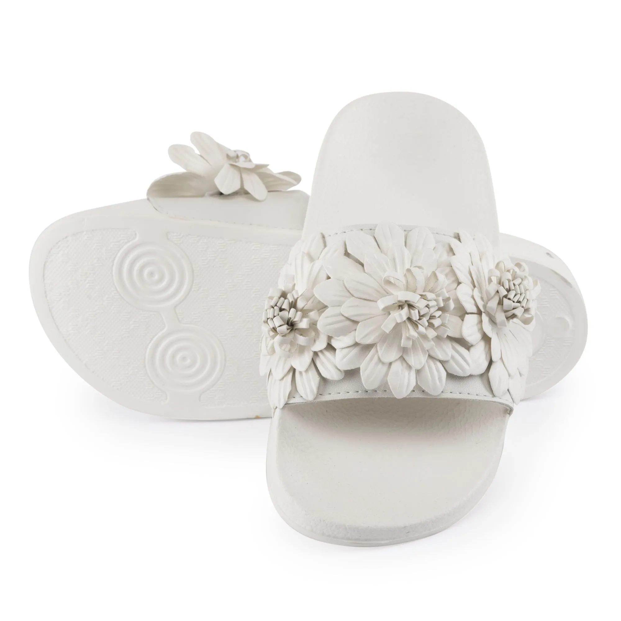 Weiße Blumen Flache Slider