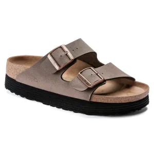 Damen Arizona Platform Vegan Birkibuc Sandale in Mokka