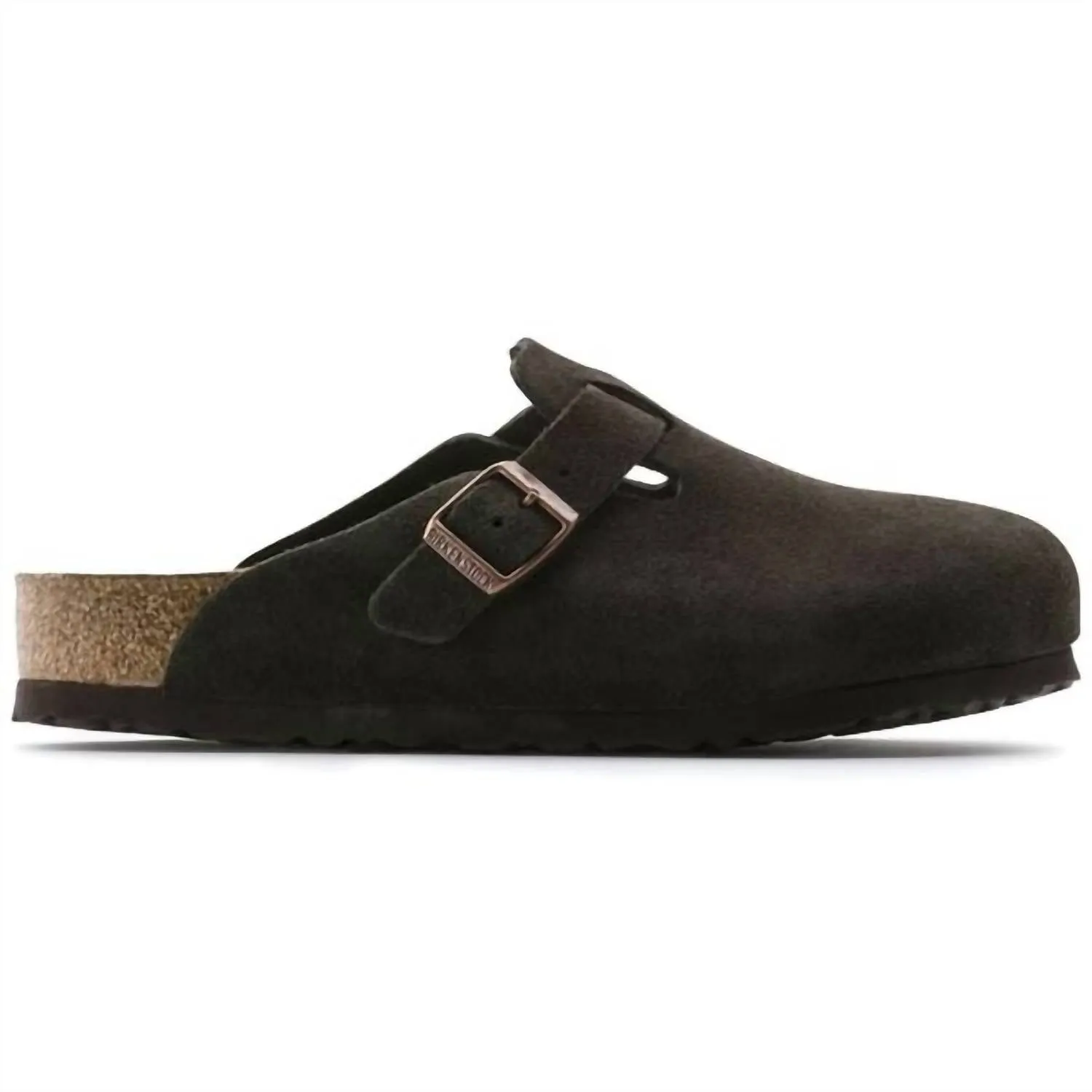 Frauen Boston Wildleder Soft Footbed Pantoffeln - Regular/wide in Mokka