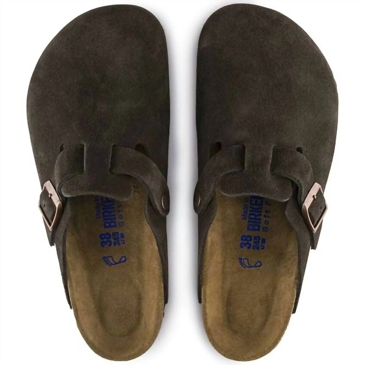 Frauen Boston Wildleder Soft Footbed Pantoffeln - Regular/wide in Mokka