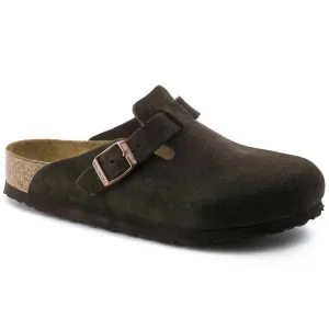 Frauen Boston Wildleder Soft Footbed Pantoffeln - Regular/wide in Mokka