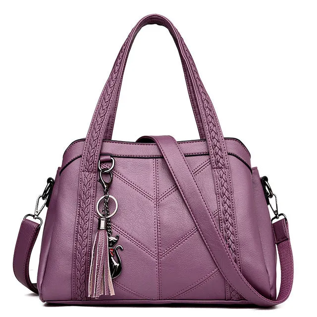 Damen Handtasche Echtleder Tragetasche Quaste Luxus Damen Umhängetasche Damen Leder Handtaschen Damen Modetaschen 2018 Fashion Nova Taschen
