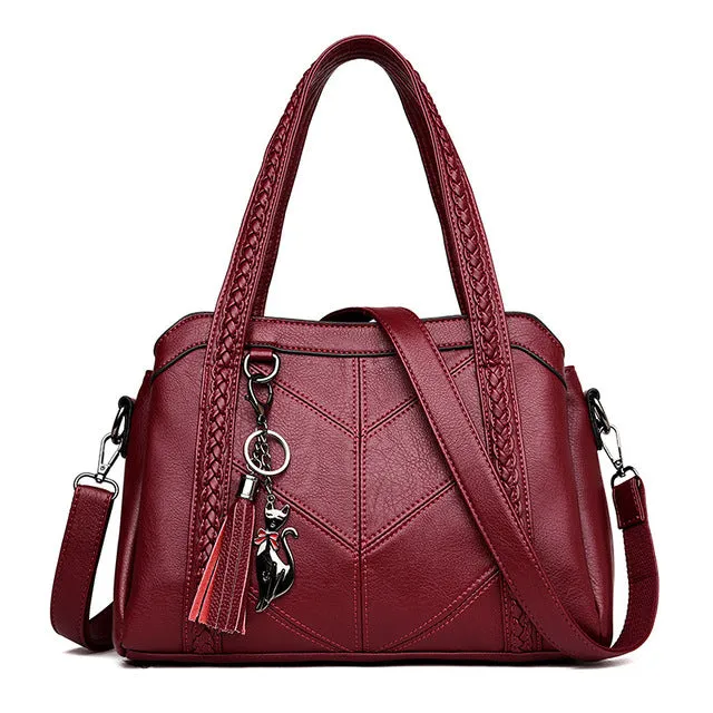 Damen Handtasche Echtleder Tragetasche Quaste Luxus Damen Umhängetasche Damen Leder Handtaschen Damen Modetaschen 2018 Fashion Nova Taschen