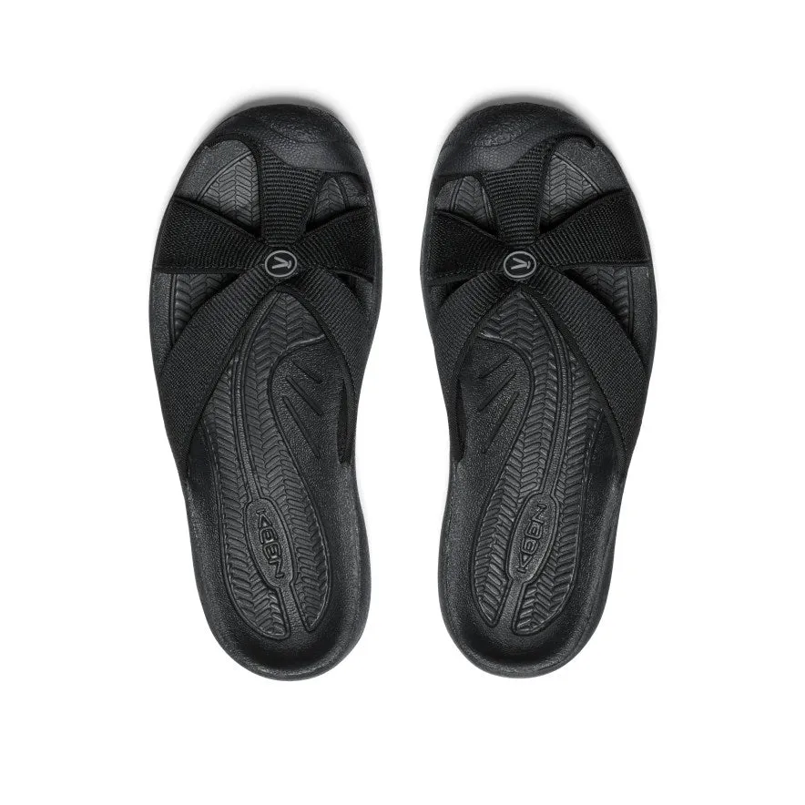 Bali Damen-Slide-Sandale | Schwarz/Stahlgrau
