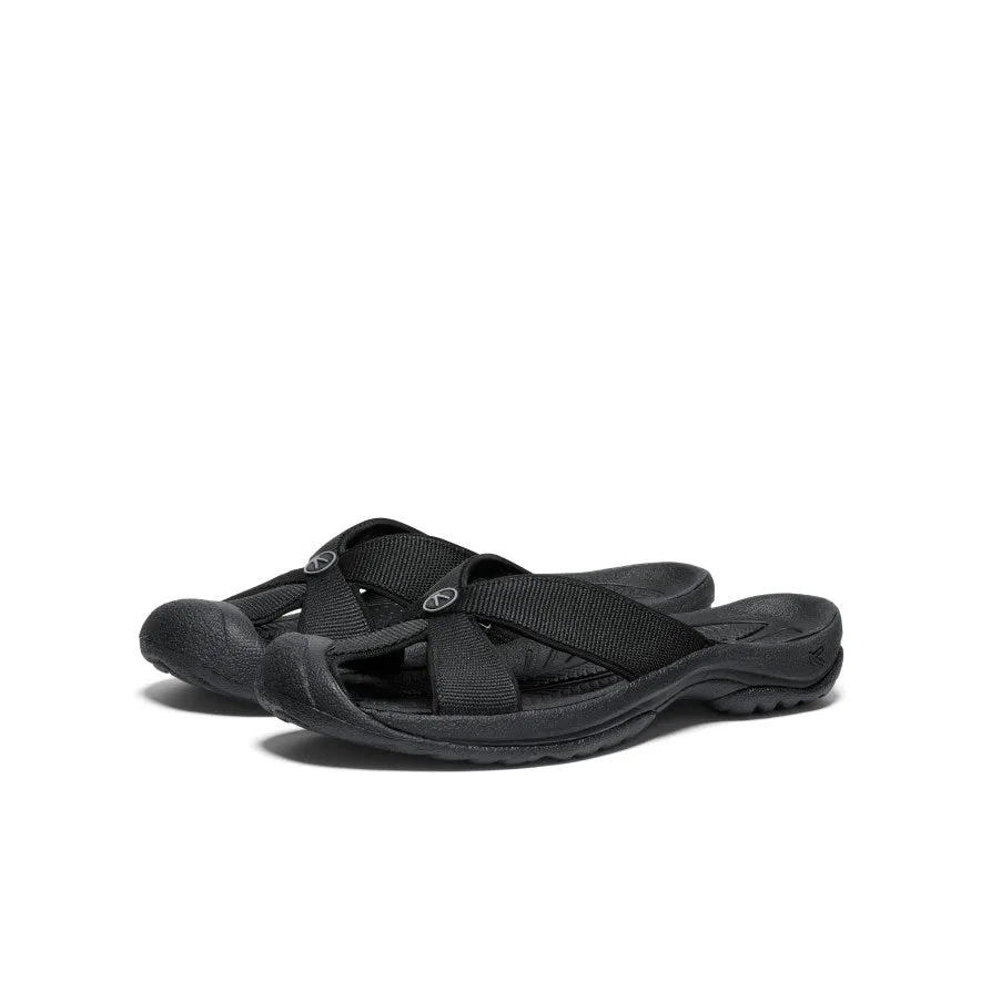 Bali Damen-Slide-Sandale | Schwarz/Stahlgrau