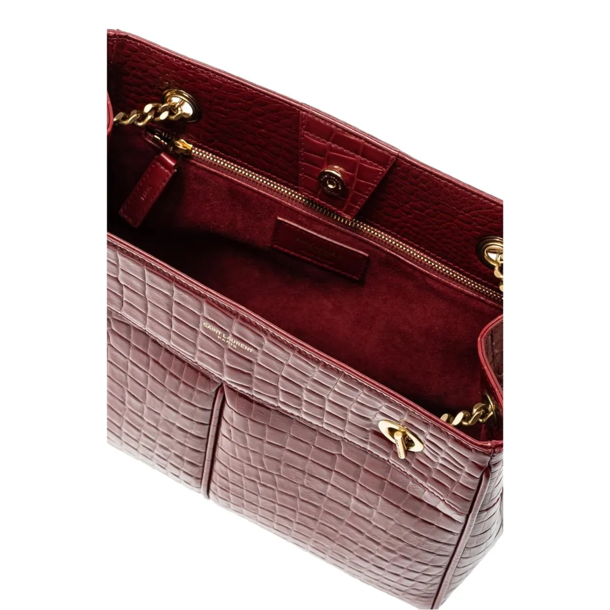 Ysl Tasche Saint Laurent Claude Rotes Leder Cocco Geprägte Schultertasche 640281