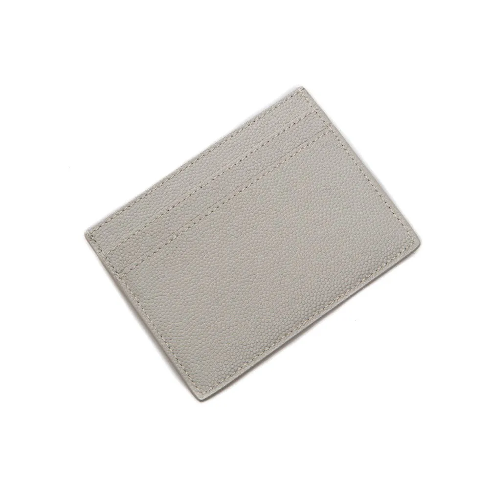 Ysl Tasche Saint Laurent Grau Grain de Poudre Leder Kreditkartenetui 375946