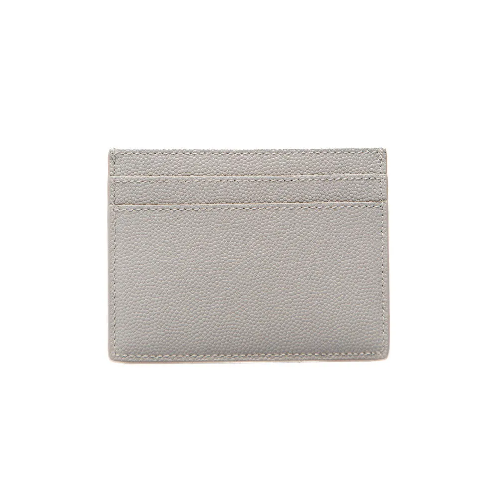 Ysl Tasche Saint Laurent Grau Grain de Poudre Leder Kreditkartenetui 375946