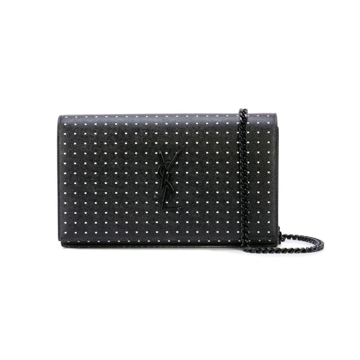 Ysl Tasche Saint Laurent Kate Monogram Grain De Poudre Leder-Crossbody in Schwarz 377829