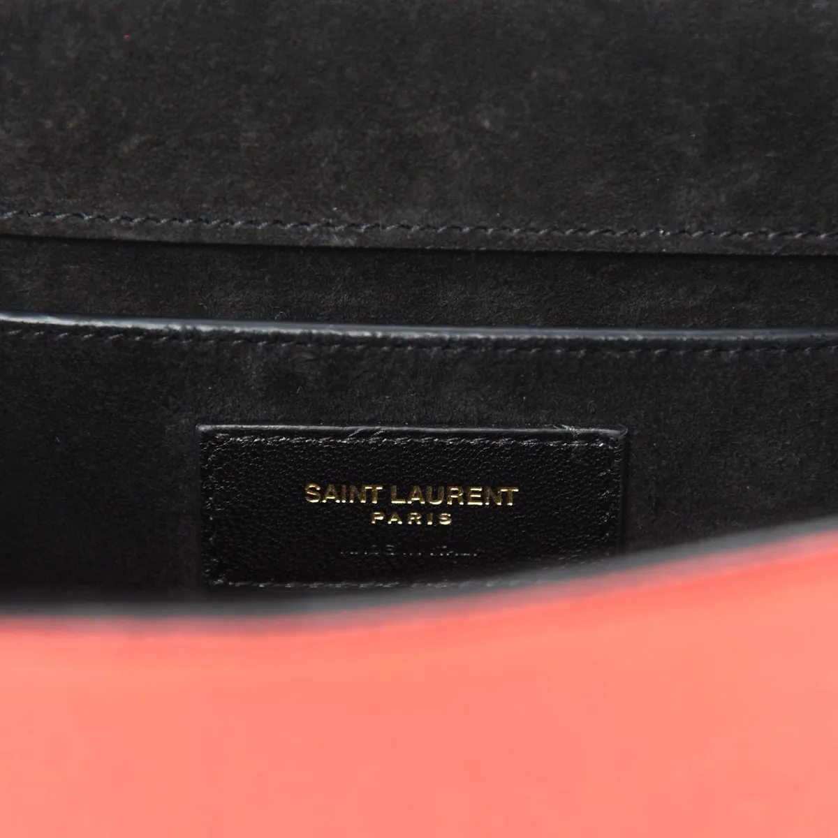 Ysl Tasche Saint Laurent Kate Monogramm Rote Metallik-Leder Umhängetasche 469390