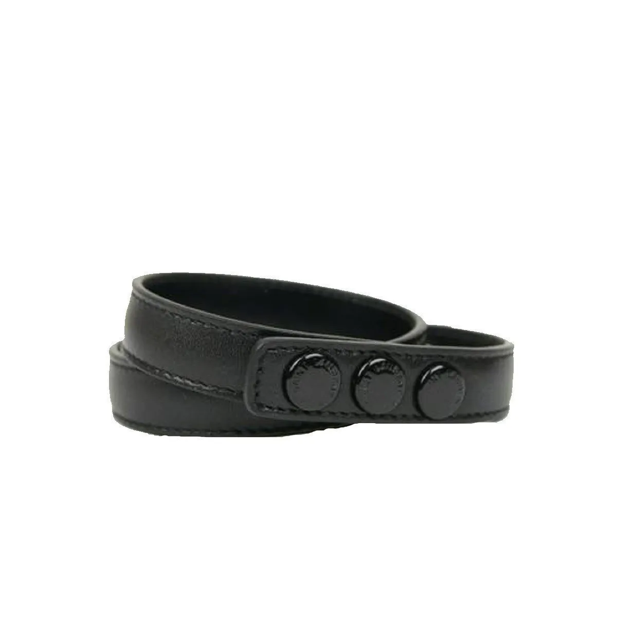 Ysl Taschen Saint Laurent Le Trois Clous Doppelt Umwickeltes Schwarzes Lederarmband mit Nieten 415293