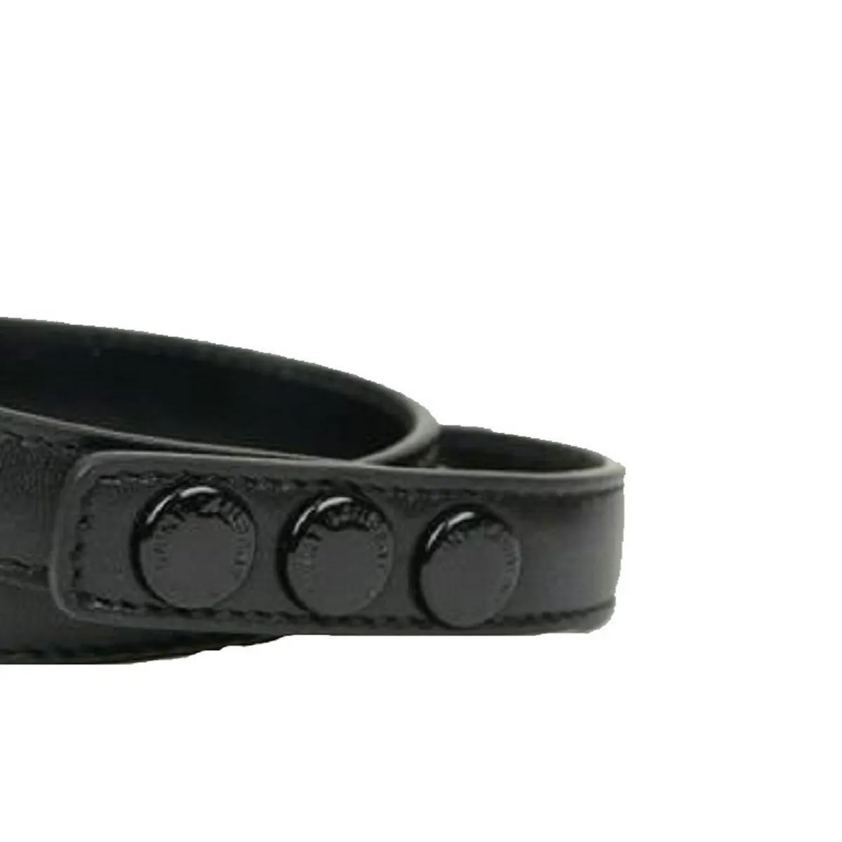 Ysl Taschen Saint Laurent Le Trois Clous Doppelt Umwickeltes Schwarzes Lederarmband mit Nieten 415293