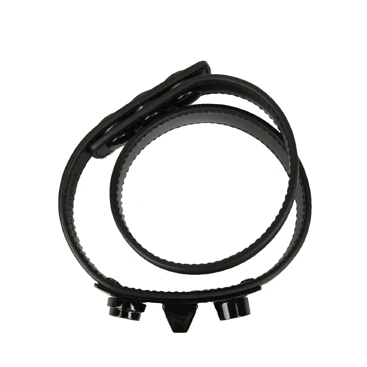 Ysl Taschen Saint Laurent Le Trois Clous Doppelt Umwickeltes Schwarzes Lederarmband mit Nieten 415293
