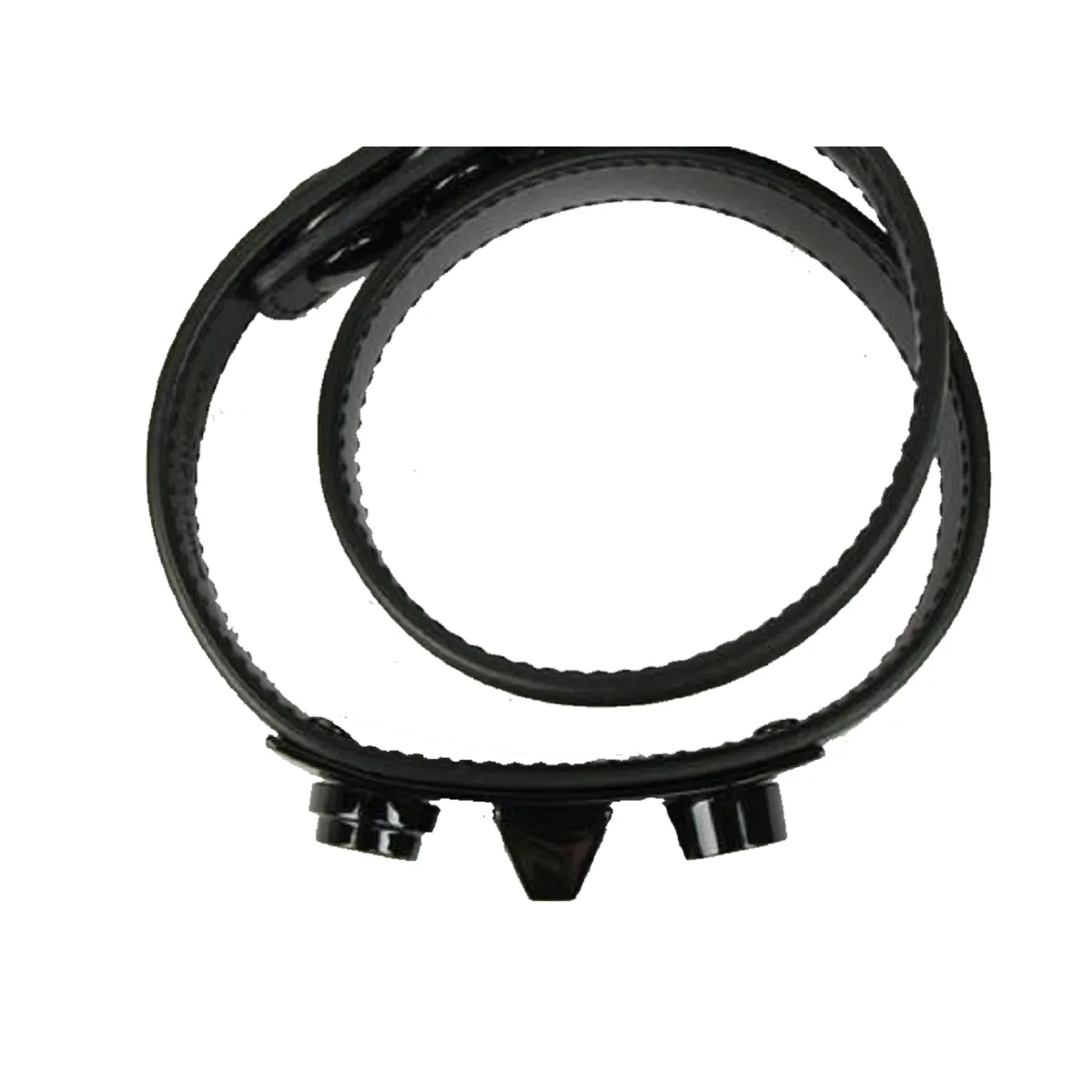 Ysl Taschen Saint Laurent Le Trois Clous Doppelt Umwickeltes Schwarzes Lederarmband mit Nieten 415293