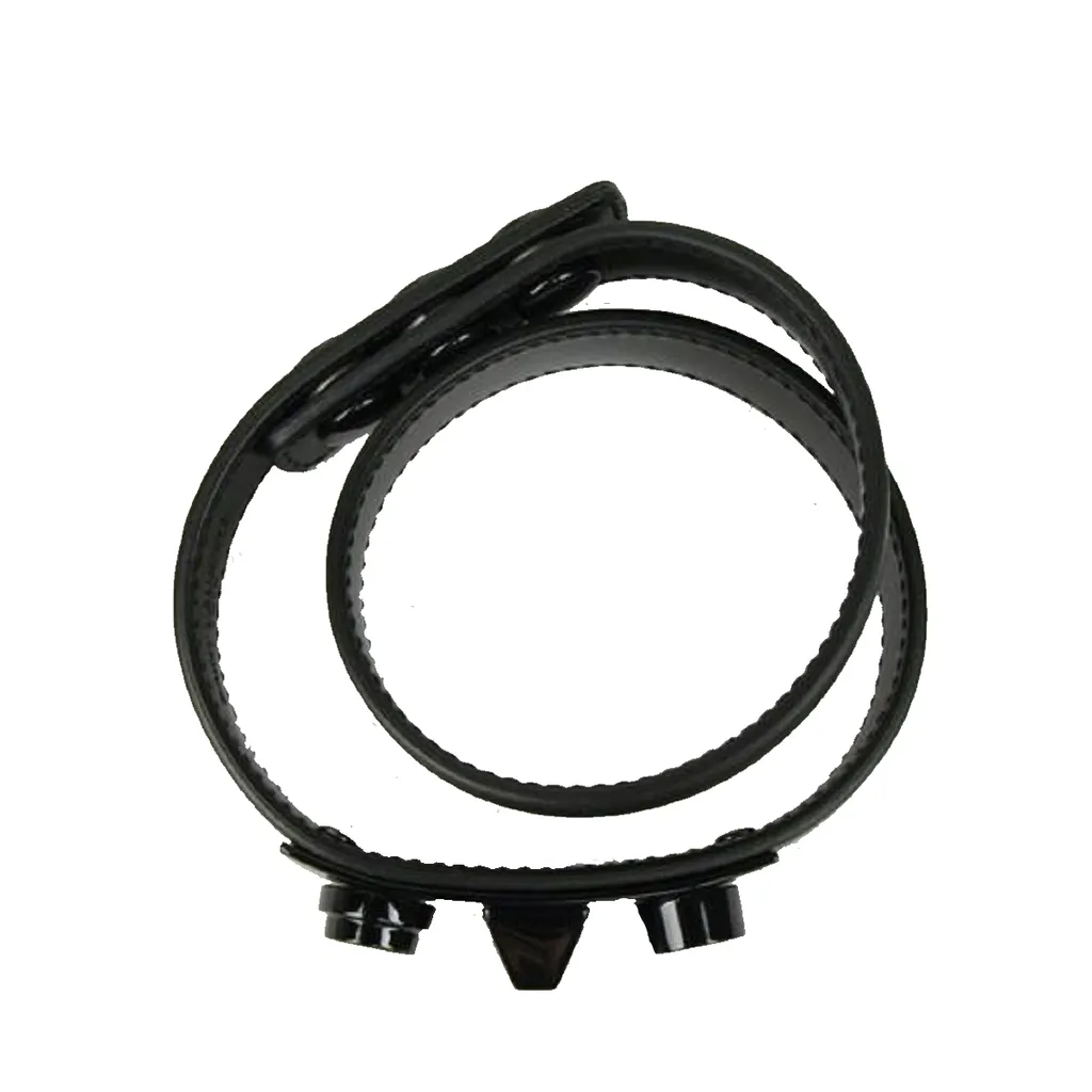 Ysl Taschen Saint Laurent Le Trois Clous Doppelt Umwickeltes Schwarzes Lederarmband mit Nieten 415293