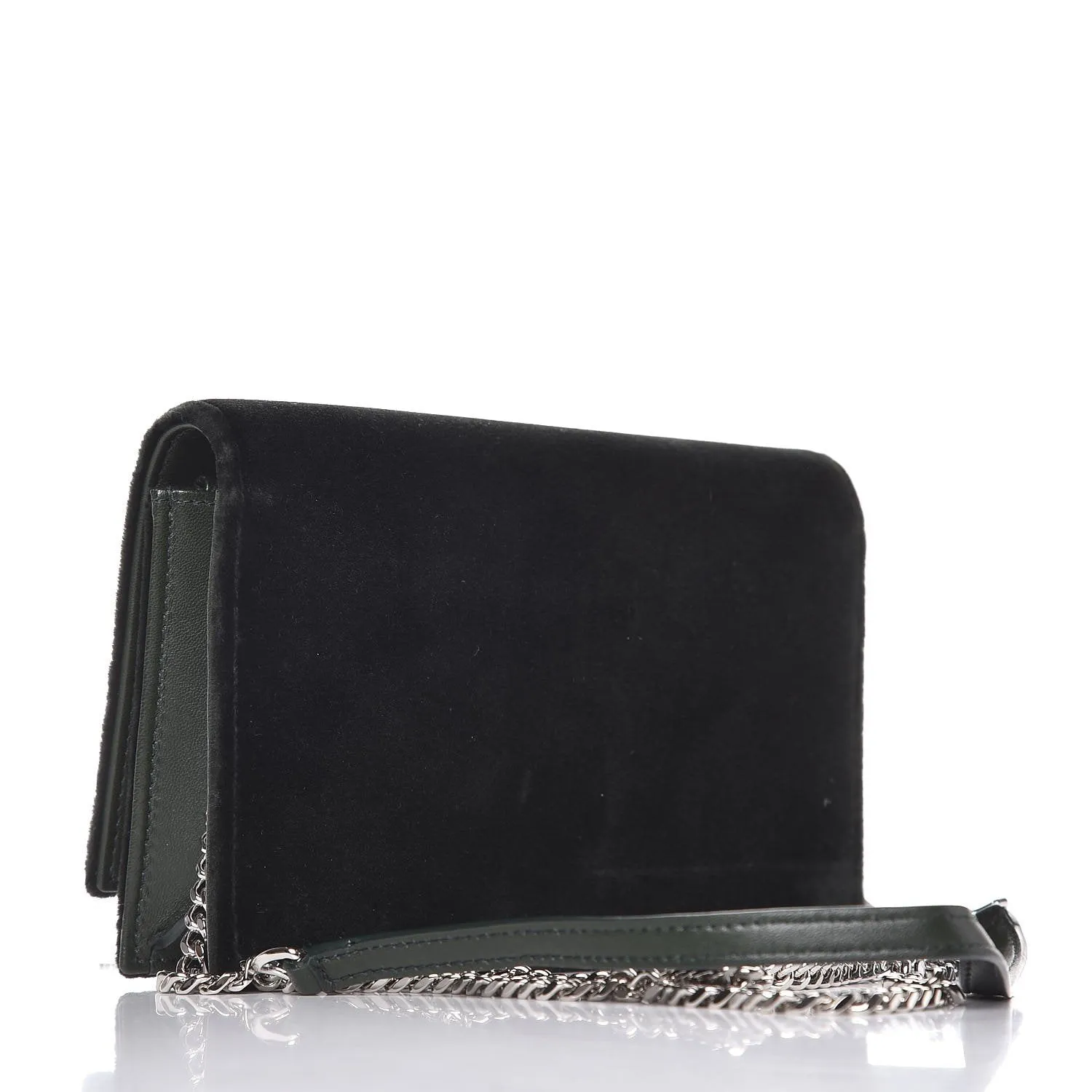 Ysl Taschen Saint Laurent Monogram Kate Quaste Kristall Grün Samt Umhängetasche 491521