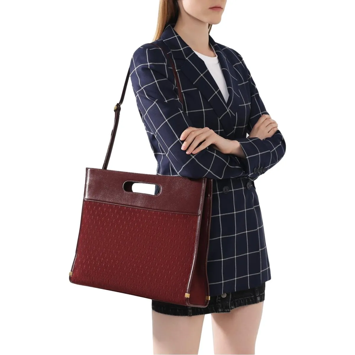 Ysl Tasche Saint Laurent Monogramm Königspalme Rot Wildleder Tragetasche 579609