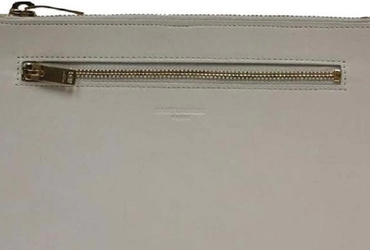Ysl Tasche Saint Laurent Off White Leder Dokumentenmappe Geldbörse 315872