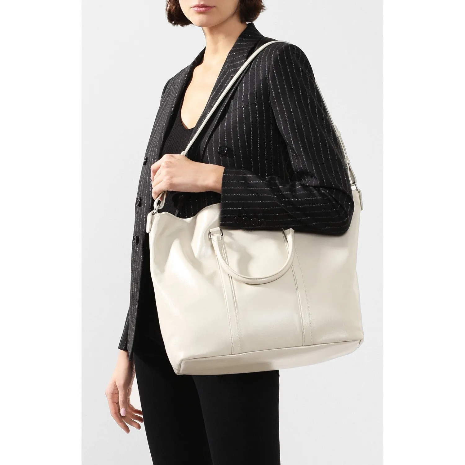 Ysl Tasche Saint Laurent Geschmeidige Elfenbein-Ledertasche 608958