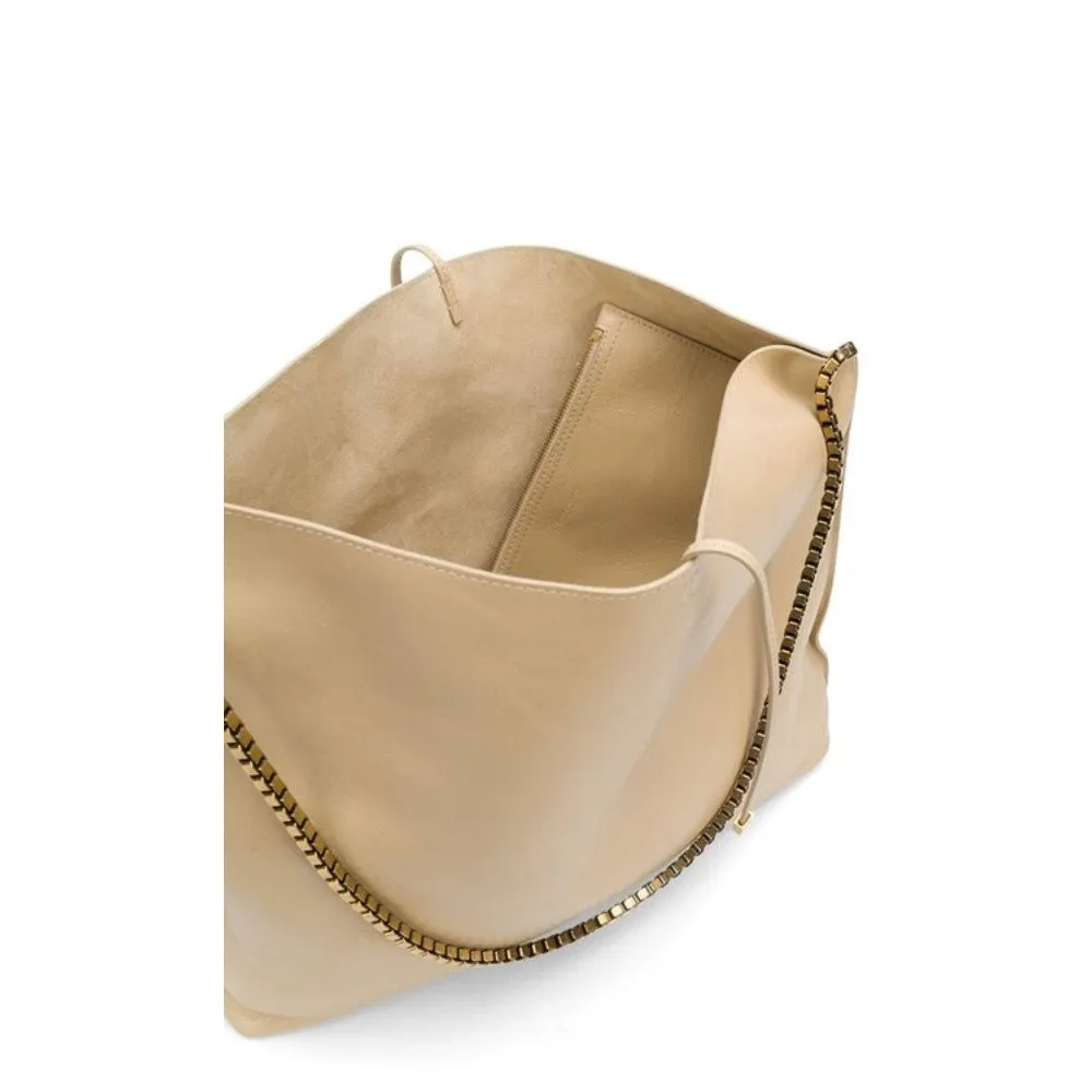 Ysl Tasche Saint Laurent Suzanne Beige Kalbsleder Kettentrageweise Hobo Tasche 634804